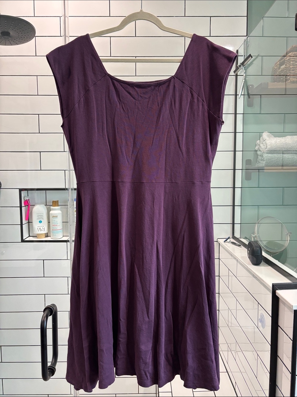 Women's Plum A-Line Ballet-Neck Dress - Fair Indigo, XL